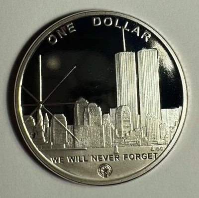 2004 $1 World Trade Center Twin Freedom Towers Proof Coin Silver 100 Mil Clad - Image 1 of 4