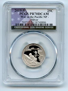 2019 S 25C Silver War in the Pacific Quarter PCGS PR70DCAM - Picture 1 of 1