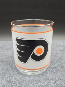 Philadelphia Flyers Mobil Frosted Glass 4" tall Vintage - Picture 1 of 6