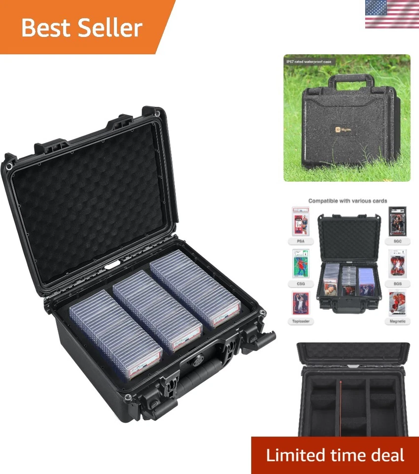 Waterproof 102-Slab Card Storage Case with Dividers and Lockable Features - Image 1 of 4