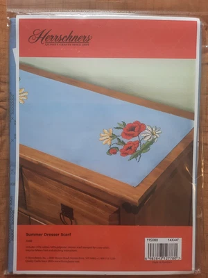 Herrschners Summer Dresser Scarf Stamped Cross Stitch Sealed - Image 1 of 2
