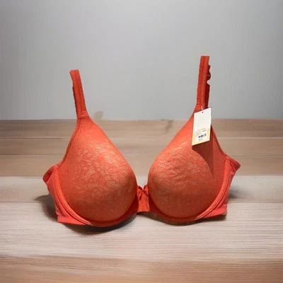 Lane Bryant Lightly Lined T-shirt Bra Salmon Colored Lace 40DDD - Image 1 of 4