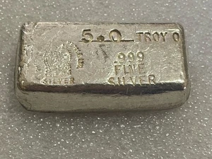 Vintage Phoenix Edelmetalle 5 Feinunzen 0,999 Feinsilberbarren Old Pour - Bild 1 von 9
