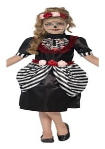 Childs Day of the Dead Sugar Skull Halloween Fancy Dress Costume Age 4-6 - Picture 1 of 1