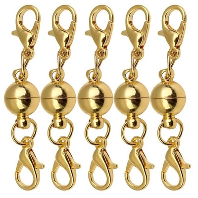 5 Sets Ball Magnetic Clasp with Lobster Clasp Hooks for Jewelry Making 8mm - image 1 of 4