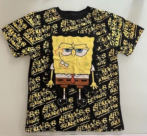 Nickelodeon Bob Esponja Pantalones Cuadrados Camisa Niños Talla S Negro/Amarillo - Imagen 1 de 10