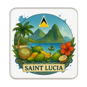Saint Lucia Kühlschrankmagnet Kühlschrankmagnet | Reise Mitbringsel Sammlerstück Geschenk - Bild 1 von 5