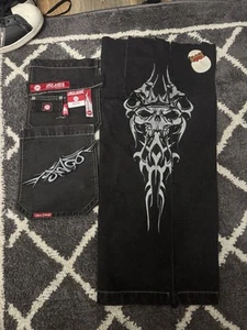 Jnco Jeans Tribal Embroidery And Tags Set 36x32 - Picture 1 of 8