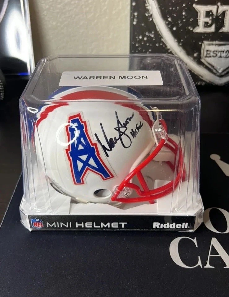 Warren Moon Autographed Houston Oilers Mini Helmet JSA Certified - Image 1 of 3