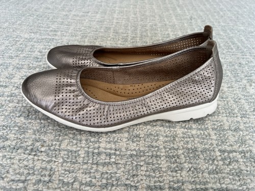 Ballerine Clarks Collection pelle traforata Jenette donna taglia 8 oro metallizzato