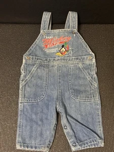 Vintage Y2K Disney Mickey Mouse Baby Denim Overall 0-6m - Bild 1 von 7