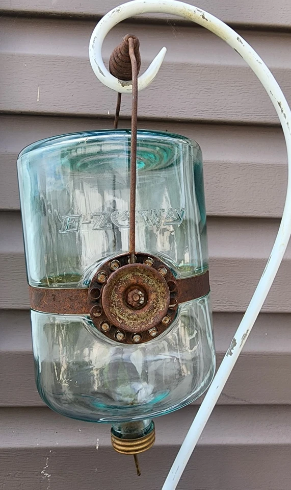 VINTAGE E-Z est Way Glass Kerosene Fuel Bottle Jar With Handle and Plunger  - Image 1 of 4