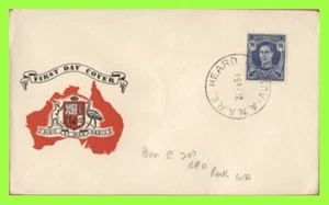 Australien (Antarktis) 1954 KGVI 31/2d auf A.N.A.R.E. Heard Island Stempelbrief - Bild 1 von 1