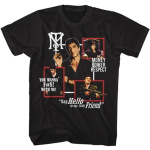 Scarface Movie Quote Collage You Wanna F#$! With Me Men's T-Shirt Al Pacino - Picture 1 of 5