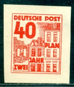 1952 New buildings,"ZWEIJAHRPLAN"/Two Year Plan,Essay/Proof,DDR,40 pf./red,MNG - Picture 1 of 2