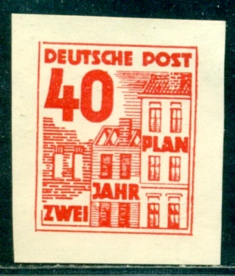 1952 New buildings,"ZWEIJAHRPLAN"/Two Year Plan,Essay/Proof,DDR,40 pf./red,MNG - Image 1 of 2