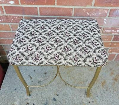 Taburete de pie de banco tocador Hollywood Regency dorado vintage Foto 1 de 4