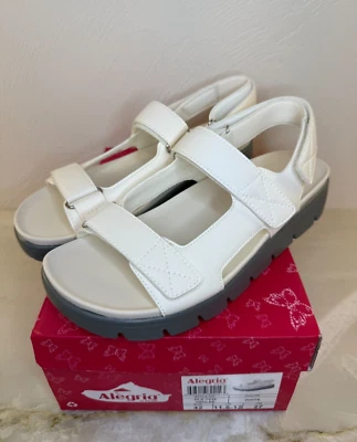 Alegria 女式白色 Henlee 可调双肩带凉鞋 11.5-12 码舒适 — 第 1/4 张图片