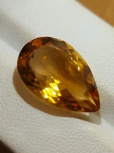 Earth mined citrine gemstone - faceted natural golden Quartz 9.25 CTS - Picture 1 of 13