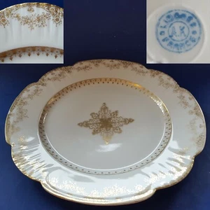Antique 1880s A. Klingenberg (AK) Limoges France 10" Dinner Plate. Gold Star - Picture 1 of 11