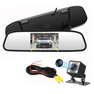 4.3'' Car HD Rear View Mirror Monitor Parking LED Night Vision Reversing Camera - Picture 1 of 13