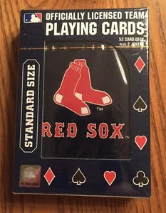BOSTON REDSOX MLB LOGO PLAYING CARDS STANDARD DECK Sealed Package NEW - Picture 1 of 3