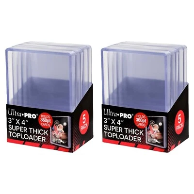 10 Ultra Pro 3x4 SUPER THICK 360PT TOPLOADERS Trading Sports Cards Rigid  - Image 1 of 3