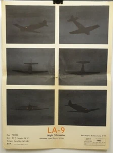 cp105 Original Air Ministry Aircraft Night Silhouette Poster LA-9 1949 - Picture 1 of 5