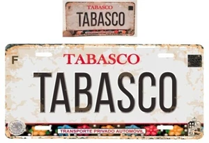 Set Tabasco Mexico Aluminum License Plate Placa 6" x12" and Sticker 2"x4" - Picture 1 of 3