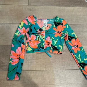 ART CLASS GIRLS MEDIUM 8 LONG SLEEVE SWIM TOP TROPICAL COLORS - Picture 1 of 4