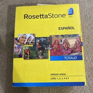 Rosetta Stone V4 TOTALe Spanish (Spain) Level 1-5 Set No Headphones - Picture 1 of 4