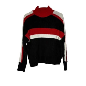 Sanctuary Cruise Contrast Stripe Sweater Women's Size Small Red Black White EUC! - Picture 1 of 6