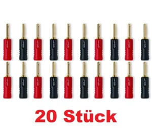 QED QE1810 AIRLOC - Banana Plug Schwarz/Rot, 20er Set, UVP war 158 € - Zdjęcie 1 z 1