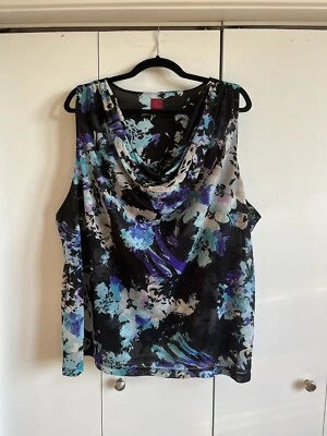 Colección 1212 Para Mujer Jardín Fiesta Capucha Cuello Sin Mangas Gasa Top 2X Foto 1 de 4