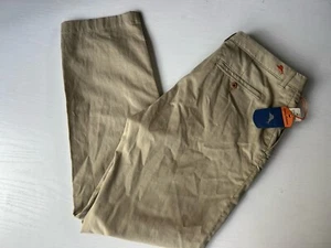 Pantalones Tommy Bahama Bryant delanteros planos caqui 36x32 nuevos con etiquetas - Imagen 1 de 7