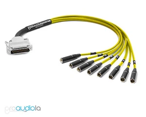 Premium DB25 D-SUB Snake Mogami 2932 | Neutrik Rean Mini XLR-Male | Yellow 3 ft. - Picture 1 of 1