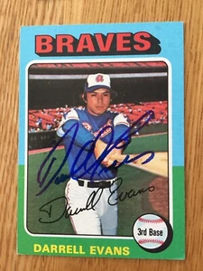 Atlanta Braves Darrell Evans signed 1975 Topps Card - Picture 1 of 1