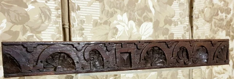 17 th C Flower scroll wood carving pediment Antique french architectural salvage Cover