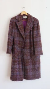 Abrigo Boucle Vintage Años 80 3/4 Largo Púrpura/Borgoña/Verde Bromley Petite EE. UU. - Imagen 1 de 10
