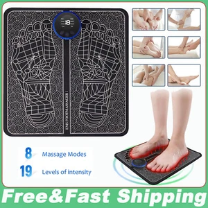 19 Level Electric Foot Massager Pad Blood Circulation Muscle Stimulator Mat USA - Picture 1 of 12