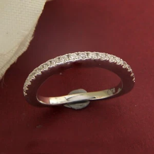 0.50 Ct Round Cut Simulated Diamond Curved Band Ring Size 6 14K White Gold Over - Picture 1 of 7