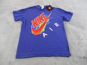 Vintage Nike Air Boys Medium T Shirt Blue Graphic Print 90s Made USA Sport NWT - Picture 1 of 10