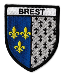 Patche Brest écusson brodé blason patch thermocollant Bretagne Brestois - Picture 1 of 7