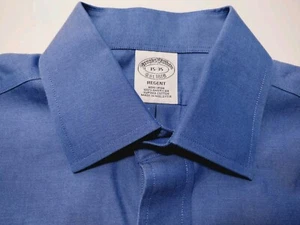 Brooks Brothers Regent Bügelfrei Supima Baumwolle Blau Langarm Hemd Herren 15-35 - Bild 1 von 10