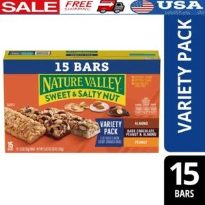 Granola Bars Sweet Salty Nut Variety Pack 15 Chewy Snacks Perfect On-the-Go New - Picture 1 of 8