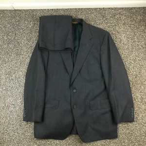 Vintage Gant 40R Flannel Wool Pinstripe 2 PC Suit Gray Blue Red 36x29.5 USA Made - Picture 1 of 15
