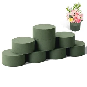 8PCS Round Floral Foam 3.2" Wet/Dry for DIY Fresh & Artificial Arrangements - Picture 1 of 7