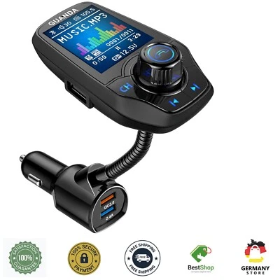 Bluetooth FM Transmitter Auto mit SD-Karten Slot und 5 EQ Modi für besten Klang - Bild 1 von 2