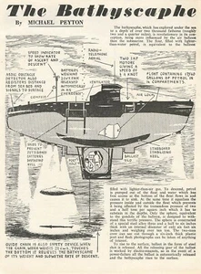 The Bathyscaphe Deep Sea Vessel 1959 artículo original - Imagen 1 de 1