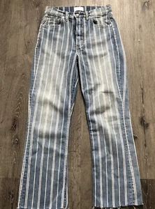 Pantalones de mezclilla Boyish By Her Stanley a rayas con botones cortos Fly They Made Me A Criminal 26 - Imagen 1 de 14